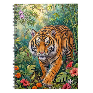 Carnet Tigre du Bengale Bambou Vibrant Jungle