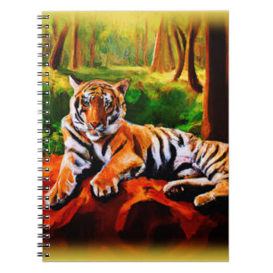 Carnet "Tigre majestueux au repos dans la nature". Comman