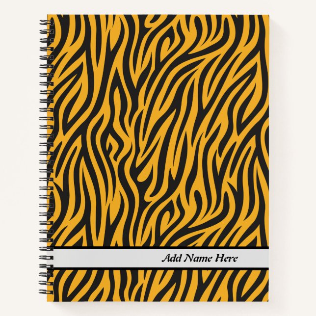 Carnet Tigre moderne Imprimer Nom personnalisable (Devant)