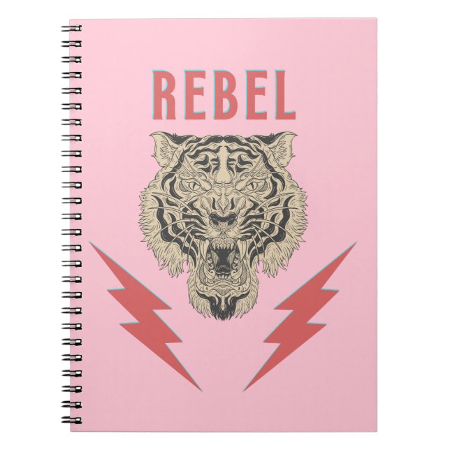 Carnet Tigre Rebel avec boulons d'éclairage (Devant)