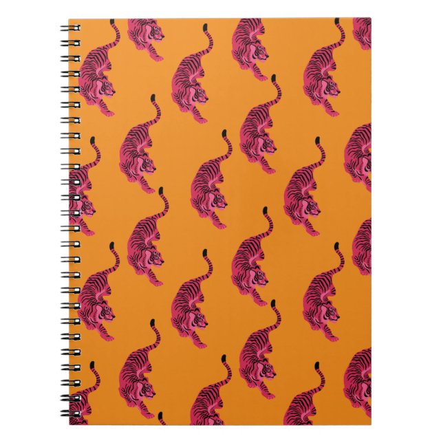 Carnet Tigre - Rose Vibrant (Devant)