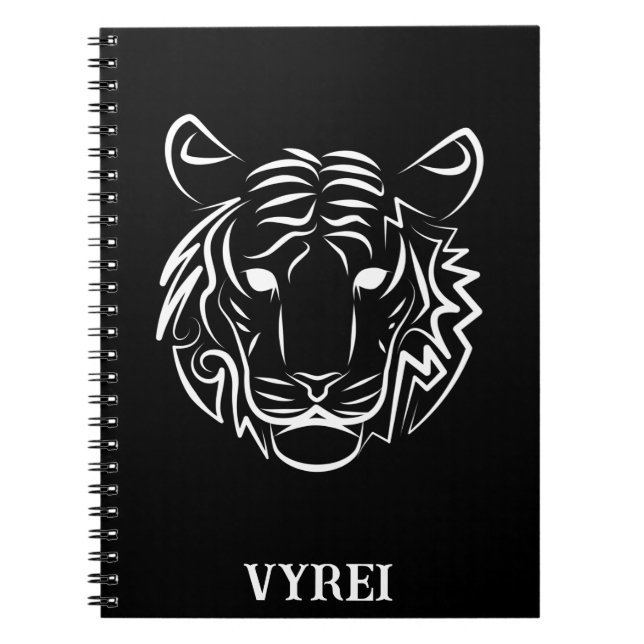 Carnet Tigre tribal noir et blanc (Devant)