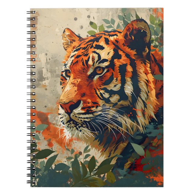 Carnet Tigre vintage : Nostalgie majestueuse (Devant)