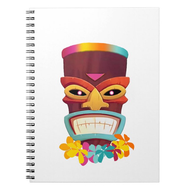 Carnet Tiki et fleurs colorées (Devant)