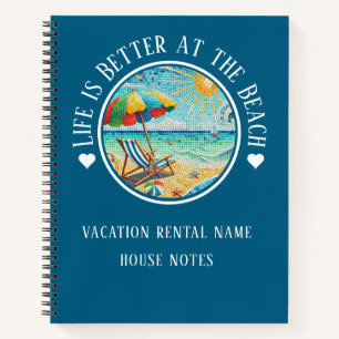 Carnet Tile Look Beach Location de vacances, House Notes