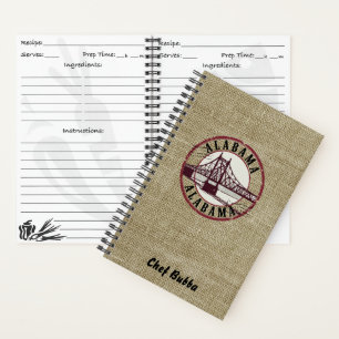 Carnet Timbre du pont Retro Alabama Recette personnalisée