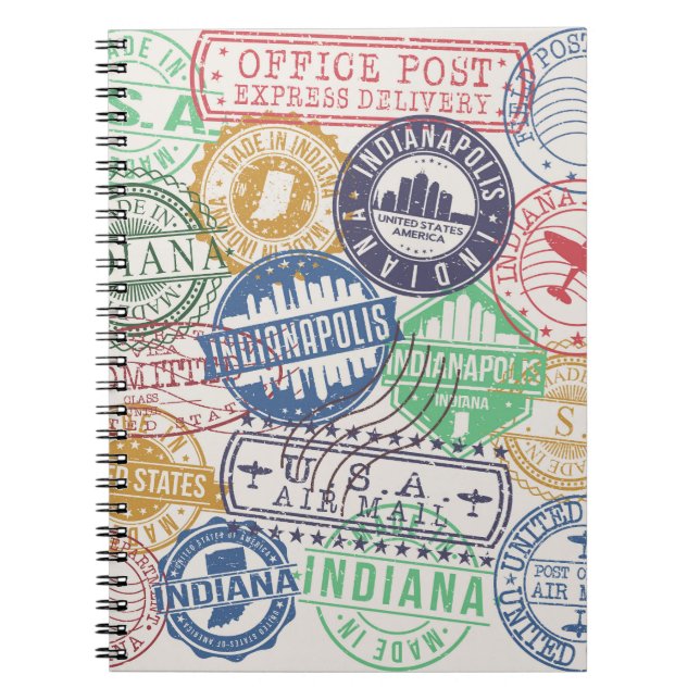 Carnet Timbres d'Indianapolis : Ensemble de sceaux de voy (Devant)