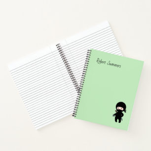 Carnet Tiny Ninja Custom Name on Green