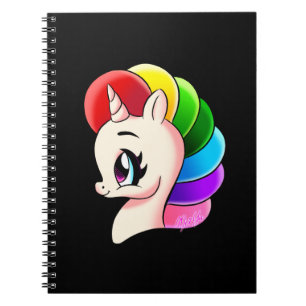 Carnet tiré par la main élégant d'école de licorne