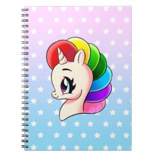 Carnet tiré par la main élégant d'école de licorne
