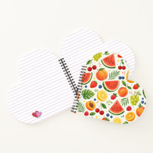 Carnet Tissu à motif de fruits d'été Pastèque tropicale