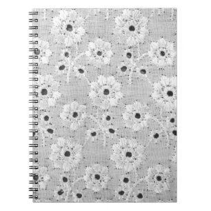 Carnet Tissu blanc texture dentelle fine avec élégance do