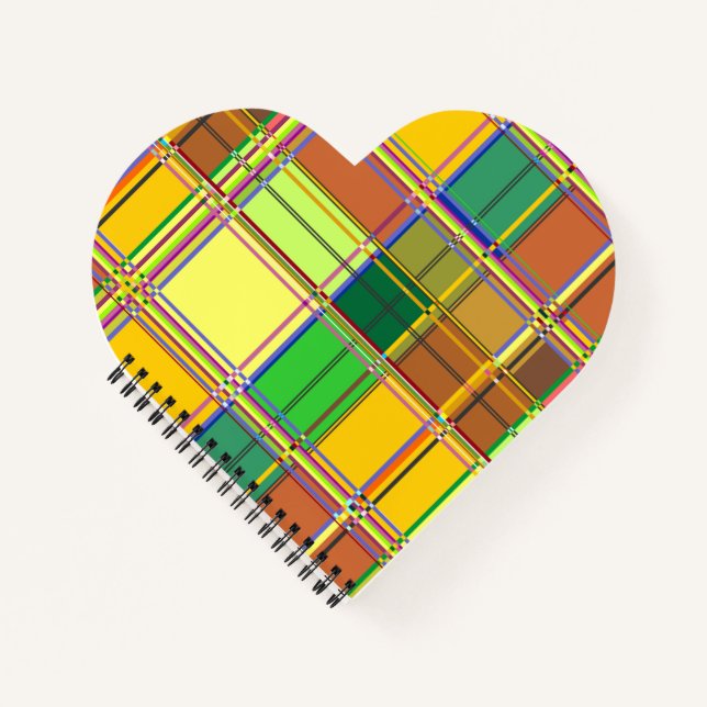 Carnet Tissu coloré des Caraïbes Madras Tartan (Devant)