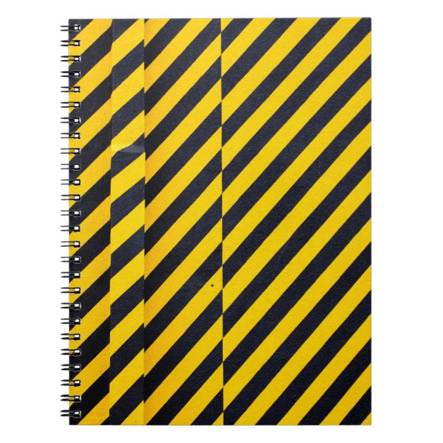Carnet Tissu rayé jaune et noir (Devant)