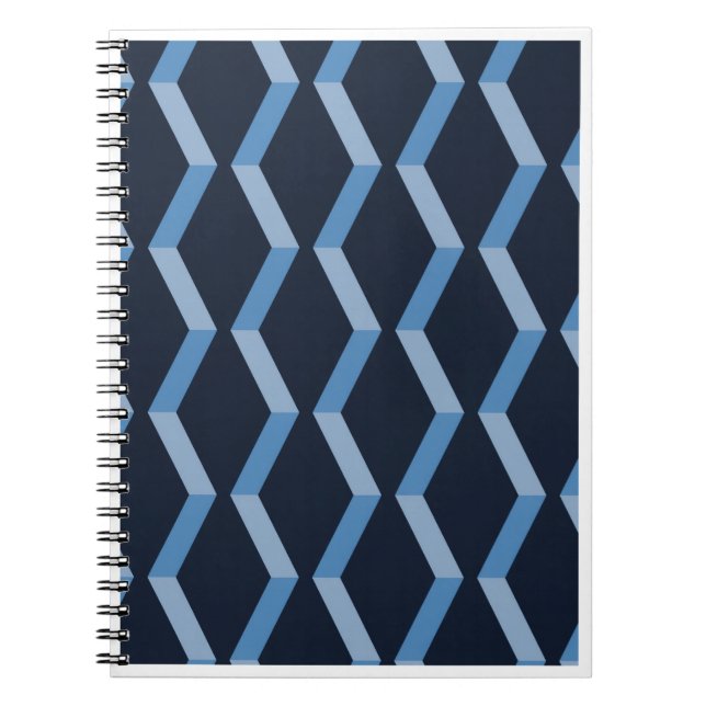 Carnet Tissu Sergé Bleu Motif Sans Couture (Devant)
