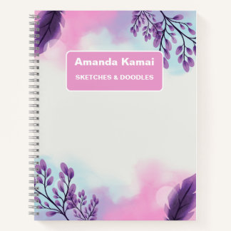 Carnet Tissu Tie-Dye en rose pastel avec des bandes - Art