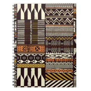 Carnet tissu tribal africain, vintage abstrait.