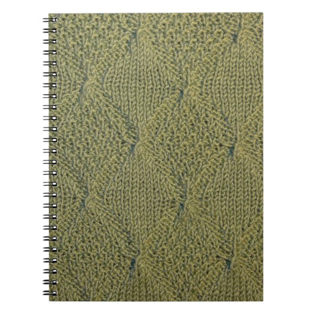 Carnet Tissu tricoté vert : texture rapprochée (Devant)