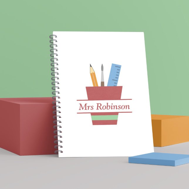 Carnet Titulaire de crayon Monogramme enseignant Merci ca (Pencil Holder Monogram Teacher Thank You Gift Notebook)