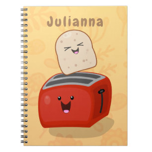 Carnet Toast de Cute kawaii et dessin animé de grille-pai