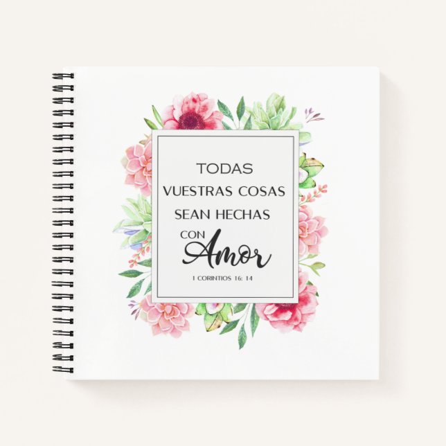Carnet Todas vuestras cosas sean hechas con amor (Devant)