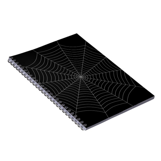 Carnet toile d'araignée grise noire motif Halloween (Côté Droit)