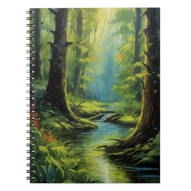 Carnet Toile de la nature, Forêt verte luxuriante (Devant)