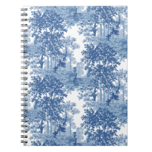 Carnet Toile de paysage bleu vintage avec Urnes et Colonn