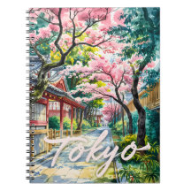 Tokyo Cerisier Fleur Aquarelle Japon Traditionnel