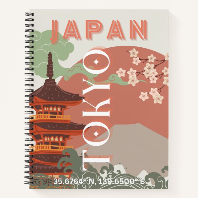 Carnet Tokyo Japan Travel Art, Retro Travel Art (Devant)