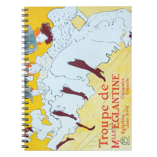Carnet Tolouse-Lautrec Dancing Girls Yellow Poster Art (Devant)