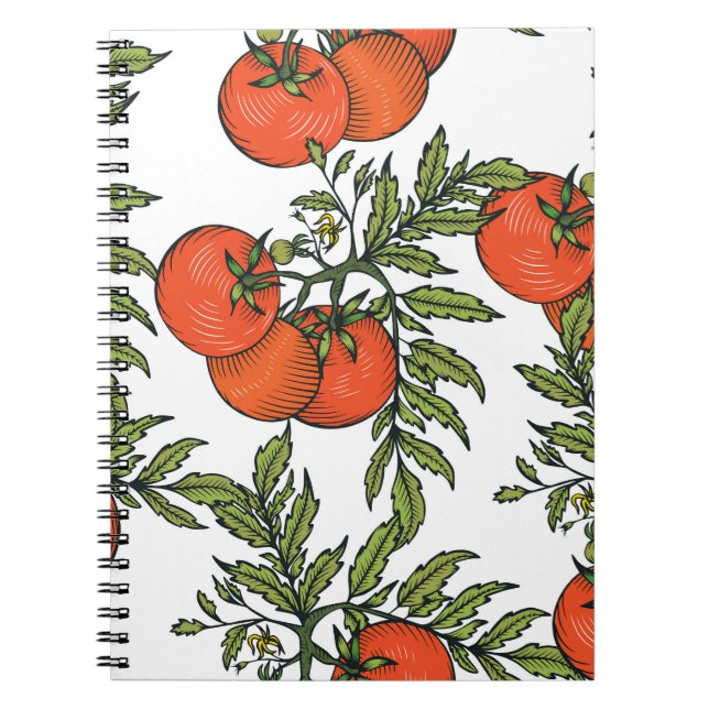 Carnet Tomate Vintage : Illustration du marché agricole. (Devant)