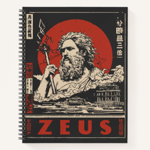 Carnet Tonnerre Ukiyo-e Zeus Art mythologique grec