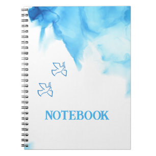 Carnet Tons Bleus Abstrait Aquarelle Paix Spirale Photo