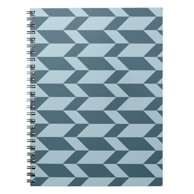 Carnet Tons Bleus Gras Deux Tons Flèche Chevron (Devant)
