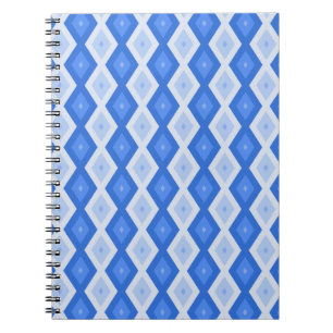 Carnet Tons de motif de diamant bleu