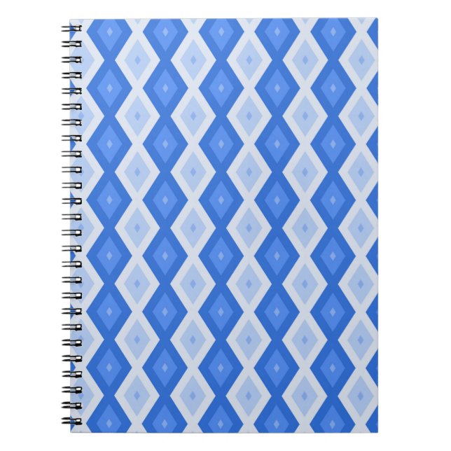 Carnet Tons de motif de diamant bleu (Devant)