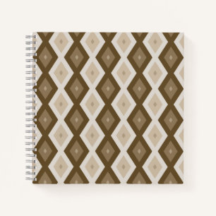 Carnet Tons de motif diamant brun