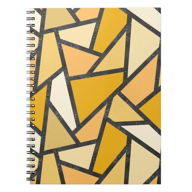 Carnet Tons de motif en vitrail jaune (Devant)