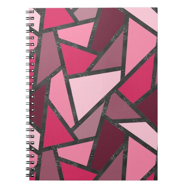Carnet Tons de motif en vitrail rose (Devant)