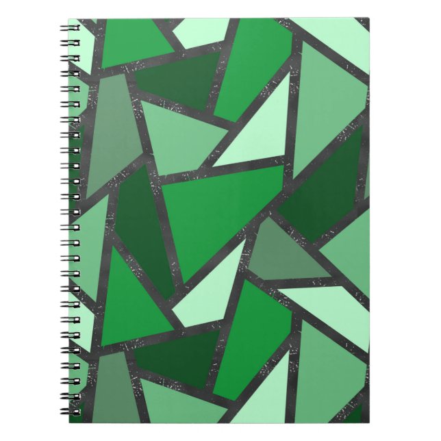 Carnet Tons de motif en vitrail vert (Devant)