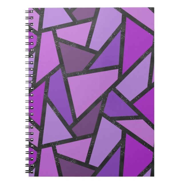 Carnet Tons de vitrail violet motif (Devant)