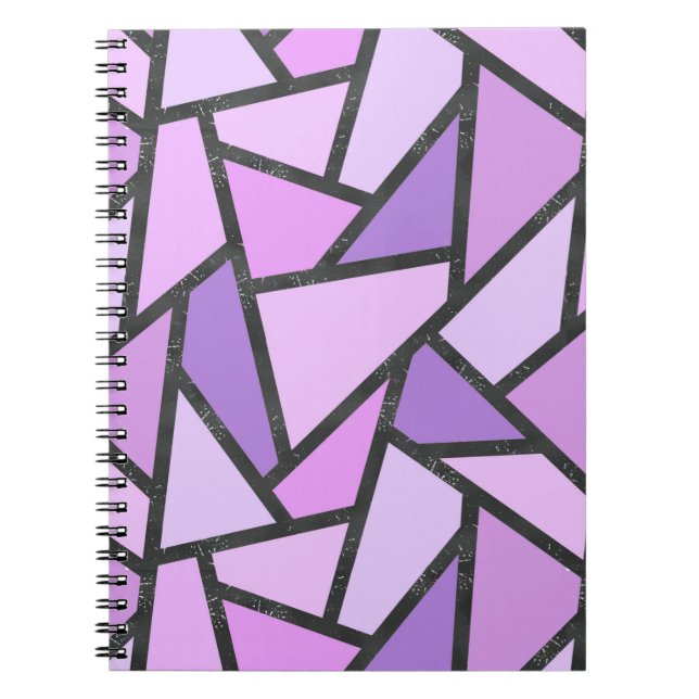 Carnet Tons du motif en vitrail lilas (Devant)