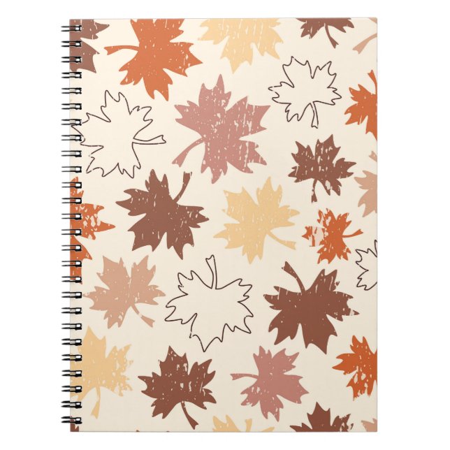 Carnet Tons terreux de la feuille d'érable d'automne acti (Devant)