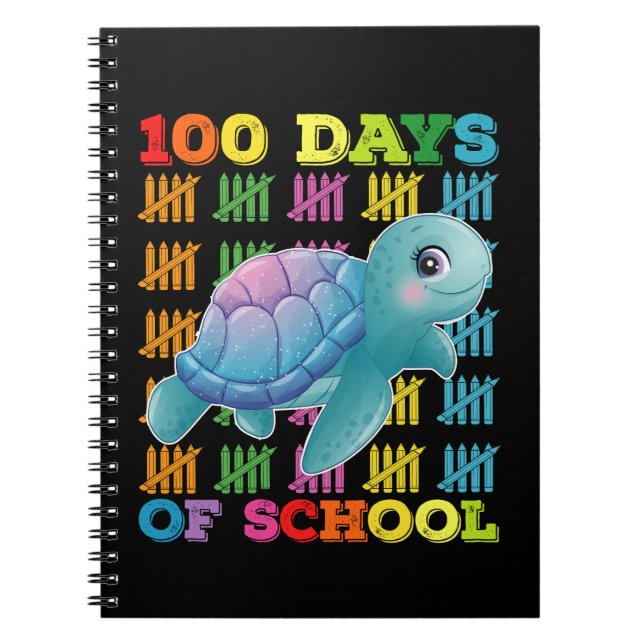 Carnet Tortue de 100 jours d'école Enseignant Élève (Devant)