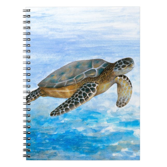 Carnet Tortue de mer 1 eau bleue (Devant)