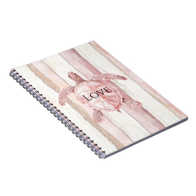 Carnet Tortue de mer à bandes roses (Côté Droit)