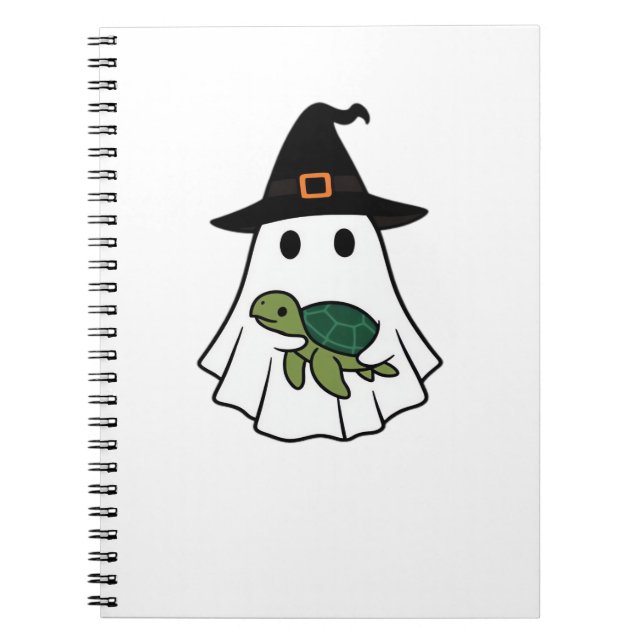 Carnet Tortue de mer Halloween Fantôme Chapeau de Sorcièr (Devant)