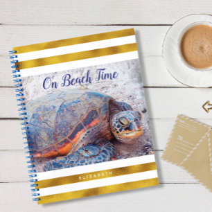 Carnet Tortue de mer Hawaii Honu sur la plage