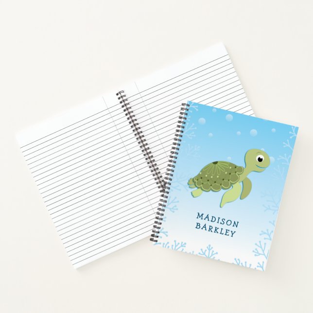 Carnet Tortue de mer Les mignons animaux de l'océan (Intérieur)